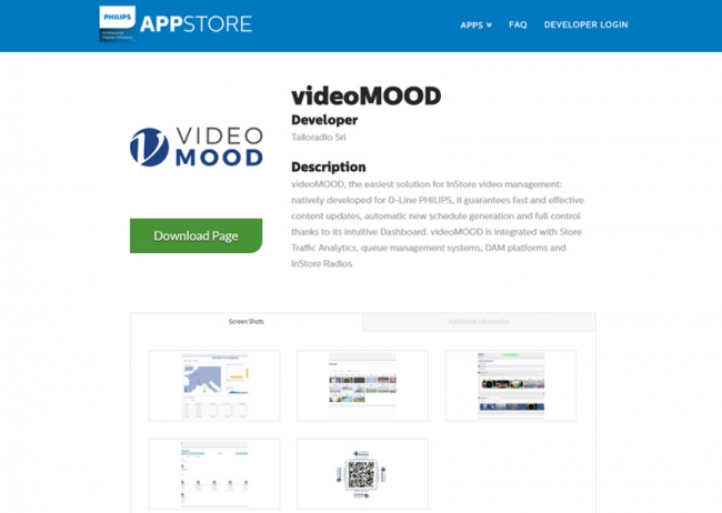 videoMOOD™ è disponibile nell’APP Store Philips Professional Display Solutions!